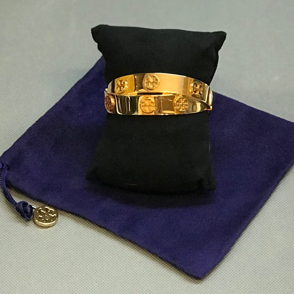 Tory Burch Double Wrap Logo Stud Bracelet